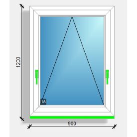 90x120 bukó ablak Rehau Eurodesign 70