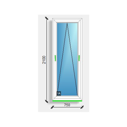 75x210 bukó ablak Rehau Eurodesign 70