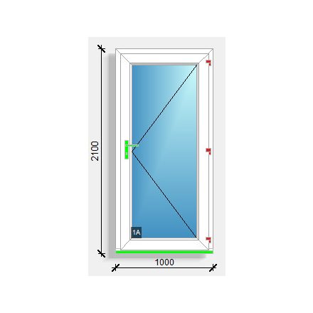 100x210 befelé nyíló tele üveges bejárati ajtó Rehau Euro design