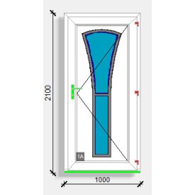  100x210 befelé nyíló  üvegezett panelos bejárati ajtó Rehau Euro design