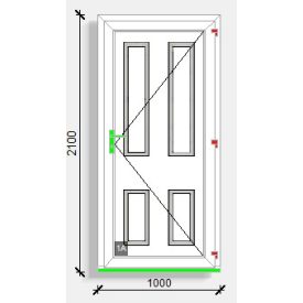   100x210 befelé nyíló tömör paneles balkonszárnyas bejárati ajtó Rehau Euro design