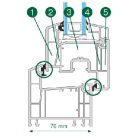 120X150 Középen felnyíló váltószárnyas ablak Rehau Eurodesign 70