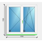 150X150 Középen felnyíló váltószárnyas ablak Rehau Eurodesign 70