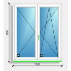 150X180 Középen felnyíló váltószárnyas ablak Rehau Eurodesign 70