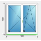 180X180 Középen felnyíló váltószárnyas ablak Rehau Eurodesign 70