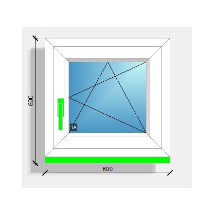 60x60 nyíló-bukó ablak Eurodesign 70
