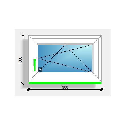 90x60 nyíló-bukó ablak Eurodesign 70