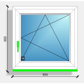 90x90 nyíló-bukó ablak Eurodesign 70