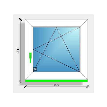 90x90 nyíló-bukó ablak Eurodesign 70