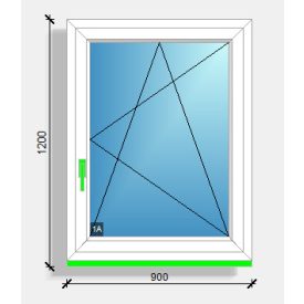 90x120 nyíló-bukó ablak Eurodesign 70