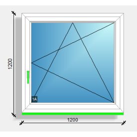 120x120 nyíló-bukó ablak Eurodesign 70
