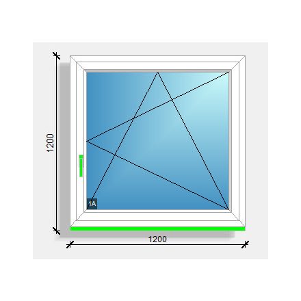 120x120 nyíló-bukó ablak Eurodesign 70