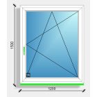 120x150 nyíló-bukó ablak Eurodesign 70