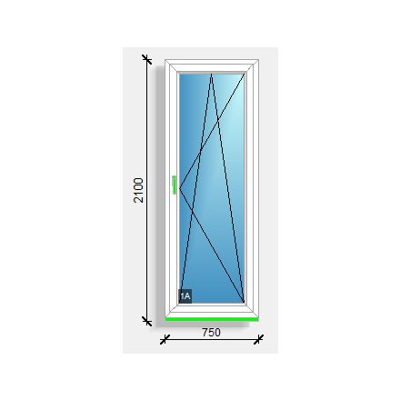 75x210 BUKÓNYÍLÓ ERKÉLYAJTÓ EURODESIGN 70