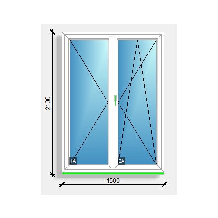 150x210 BUKÓNYÍLÓ ERKÉLYAJTÓ EURODESIGN 70