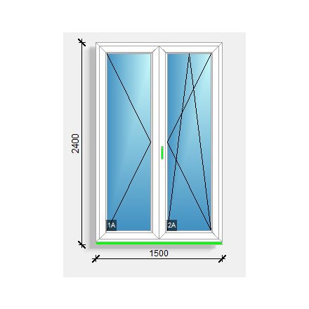 150x240 BUKÓNYÍLÓ ERKÉLYAJTÓ EURODESIGN 70