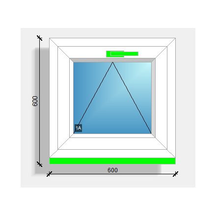 60x60 bukó ablak Deceuninck Vision 76