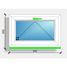90x60 bukó ablak Deceuninck Vision 76