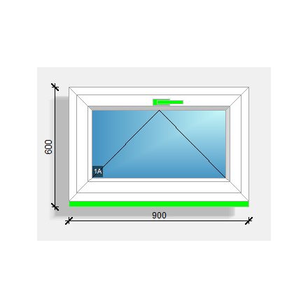 90x60 bukó ablak Deceuninck Vision 76