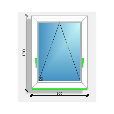 90x120 bukó ablak Deceuninck Vision 76