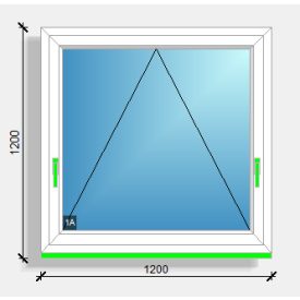 120x120 bukó ablak Deceuninck Vision 76