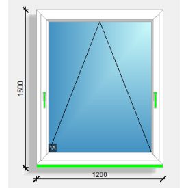 120x150 bukó ablak Deceuninck Vision 76