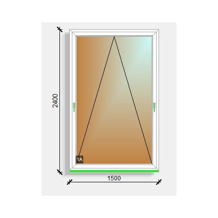 150x240 bukó ablak Deceuninck Vision 76