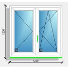120X120 Középen felnyíló váltószárnyas ablak Deceuninck Vision 76