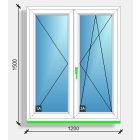 120X150 Középen felnyíló váltószárnyas ablak Deceuninck Vision 76