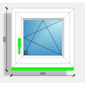 60x60 nyíló-bukó ablak Deceuninck Vision 76