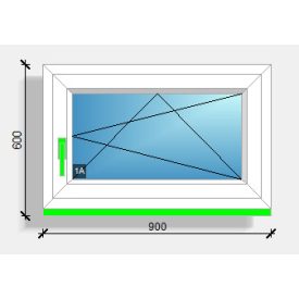 90x60 nyíló-bukó ablak Deceuninck Vision 76