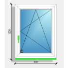 90x120 nyíló-bukó ablak Deceuninck Vision 76