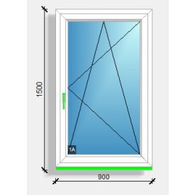 90x150 nyíló-bukó ablak Deceuninck Vision 76