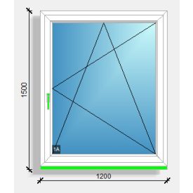 120x150 nyíló-bukó ablak Deceuninck Vision 76