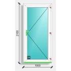 100x210 befelé nyíló tele üveges bejárati ajtó Deceuninck Vision 76