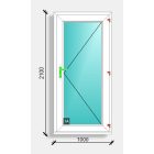 100x210 befelé nyíló üveges bejárati ajtó Deceuninck Elegant 76