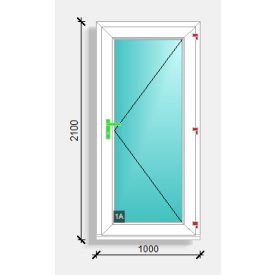   100x210 befelé nyíló üveges bejárati ajtó Deceuninck Elegant 76