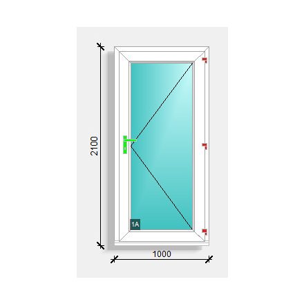 100x210 befelé nyíló üveges bejárati ajtó Deceuninck Elegant 76