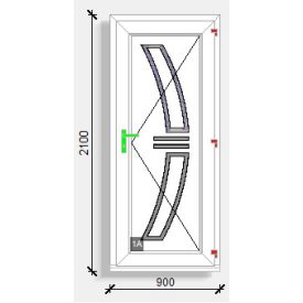  100x210 befelé tömör paneles bejárati ajtó Deceuninck Elegant 76