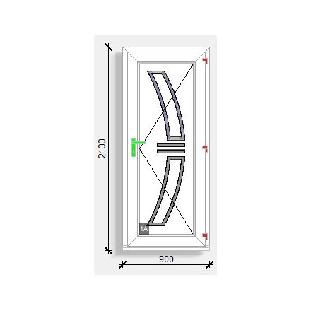 100x210 befelé tömör paneles bejárati ajtó Deceuninck Elegant 76