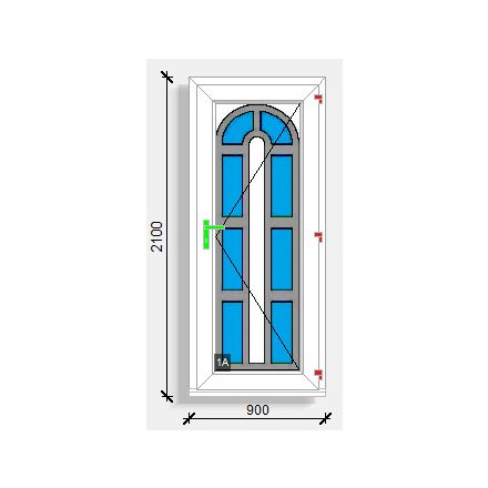 100x210 befelé nyíló üveges paneles bejárati ajtó Deceuninck Elegant 76
