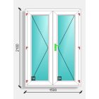 150x210 befelé nyíló üveges bejárati ajtó Deceuninck Elegant 76