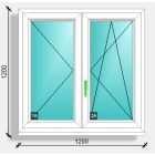 120x120 középen felnyíló váltószárnyas ablak Deceuninck Elegant 76