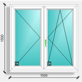   150x150 középen felnyíló váltószárnyas ablak Deceuninck Elegant 76