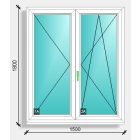 150x180 középen felnyíló váltószárnyas ablak Deceuninck Elegant 76