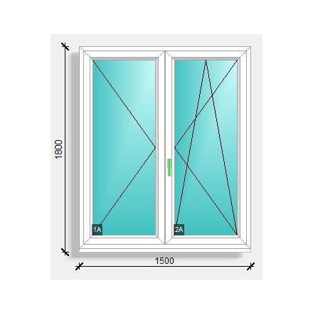 150x180 középen felnyíló váltószárnyas ablak Deceuninck Elegant 76