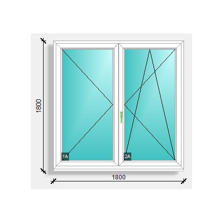 180x180 középen felnyíló váltószárnyas ablak Deceuninck Elegant 76