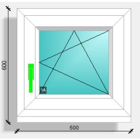 60x60 nyíló-bukó ablak Deceuninck Elegant 76