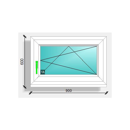 90x60 nyíló-bukó ablak Deceuninck Elegant 76