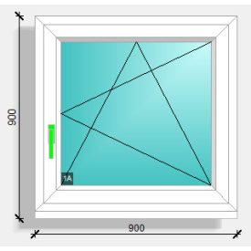 90x90 nyíló-bukó ablak Deceuninck Elegant 76